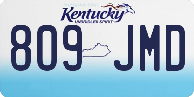 KY license plate 809JMD