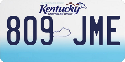 KY license plate 809JME