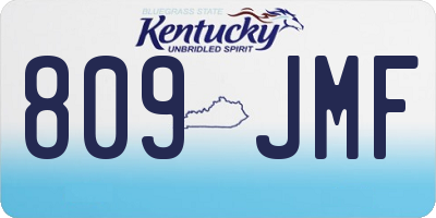 KY license plate 809JMF