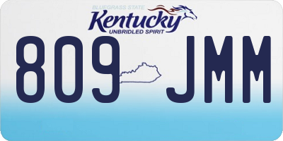 KY license plate 809JMM