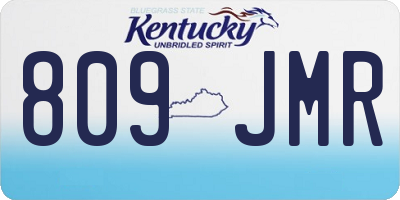 KY license plate 809JMR