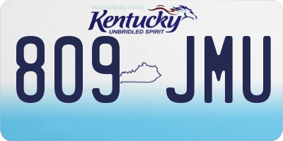 KY license plate 809JMU