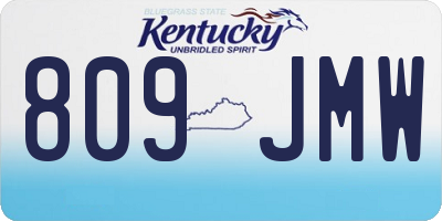 KY license plate 809JMW