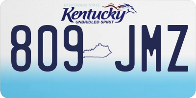 KY license plate 809JMZ