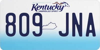 KY license plate 809JNA