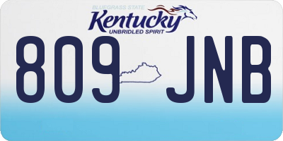 KY license plate 809JNB