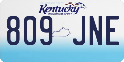KY license plate 809JNE