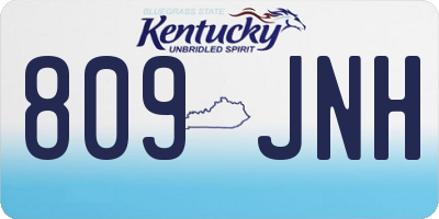 KY license plate 809JNH