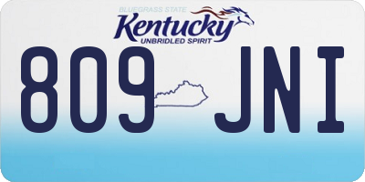 KY license plate 809JNI