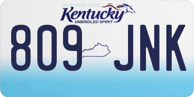 KY license plate 809JNK