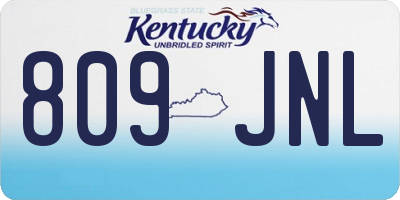 KY license plate 809JNL