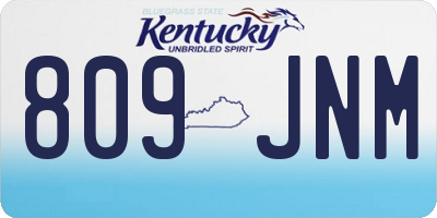 KY license plate 809JNM