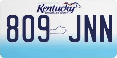 KY license plate 809JNN