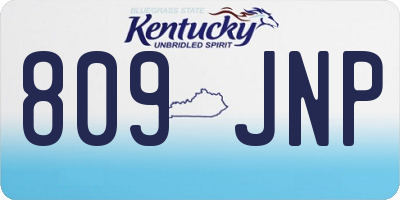 KY license plate 809JNP