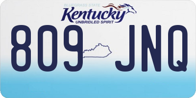KY license plate 809JNQ