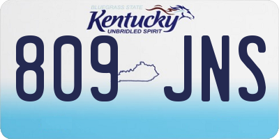 KY license plate 809JNS