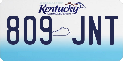 KY license plate 809JNT