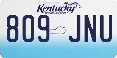 KY license plate 809JNU
