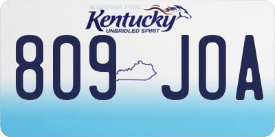 KY license plate 809JOA
