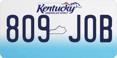 KY license plate 809JOB