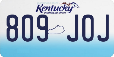KY license plate 809JOJ