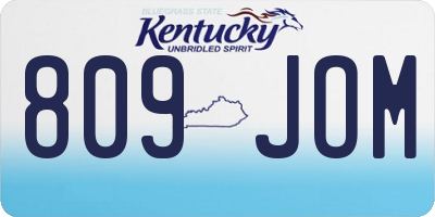 KY license plate 809JOM