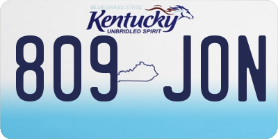 KY license plate 809JON