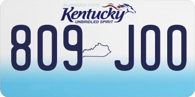 KY license plate 809JOO