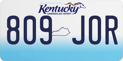 KY license plate 809JOR