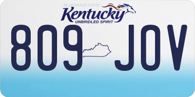 KY license plate 809JOV