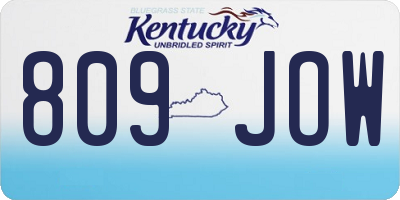 KY license plate 809JOW