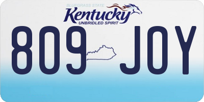 KY license plate 809JOY