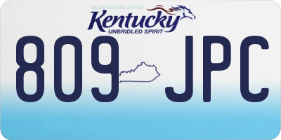 KY license plate 809JPC
