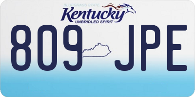 KY license plate 809JPE