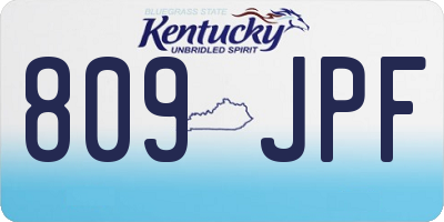 KY license plate 809JPF