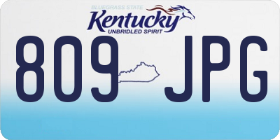 KY license plate 809JPG