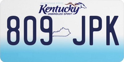 KY license plate 809JPK