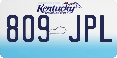 KY license plate 809JPL
