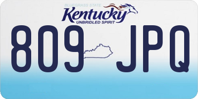 KY license plate 809JPQ