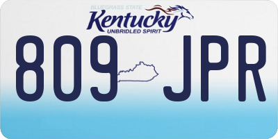 KY license plate 809JPR