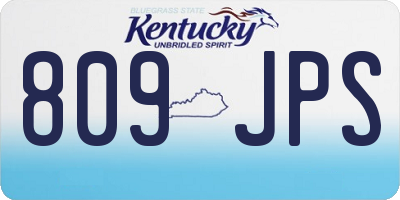 KY license plate 809JPS
