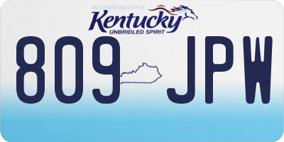 KY license plate 809JPW