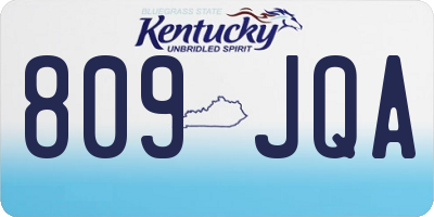 KY license plate 809JQA