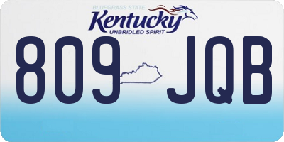 KY license plate 809JQB