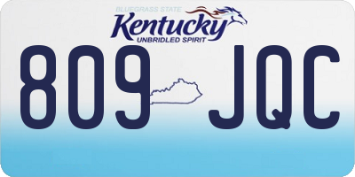 KY license plate 809JQC