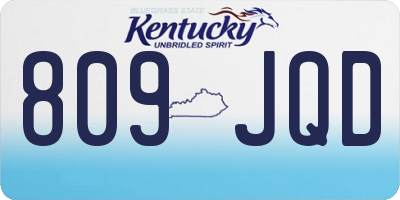KY license plate 809JQD