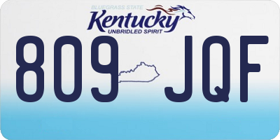KY license plate 809JQF