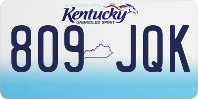 KY license plate 809JQK