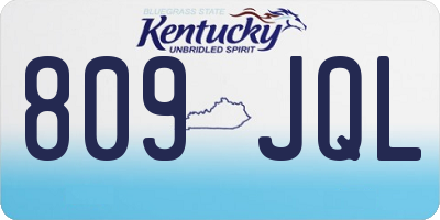 KY license plate 809JQL