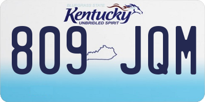 KY license plate 809JQM
